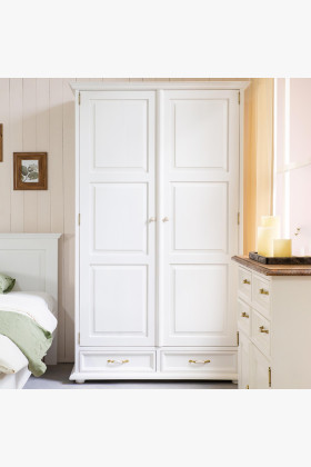 Provence-i stílusú kétszárnyú gardróbszekrény fa 107x195x60 cm